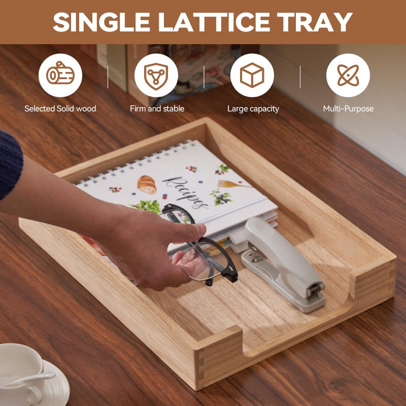 Kirigen Wood Letter-Size Tray Single-Tier (TP-NA)- Wooden Tones Collection Front-Load Documents Tray for Office Desktop Organizer - Desk Magazine, File, Folder, Paper Holder Natural - Image 2
